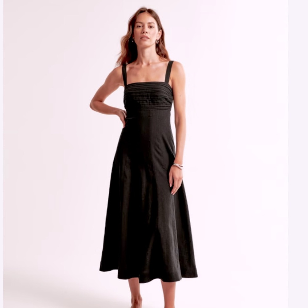 Abercrombie & Fitch Black Ruched Dress